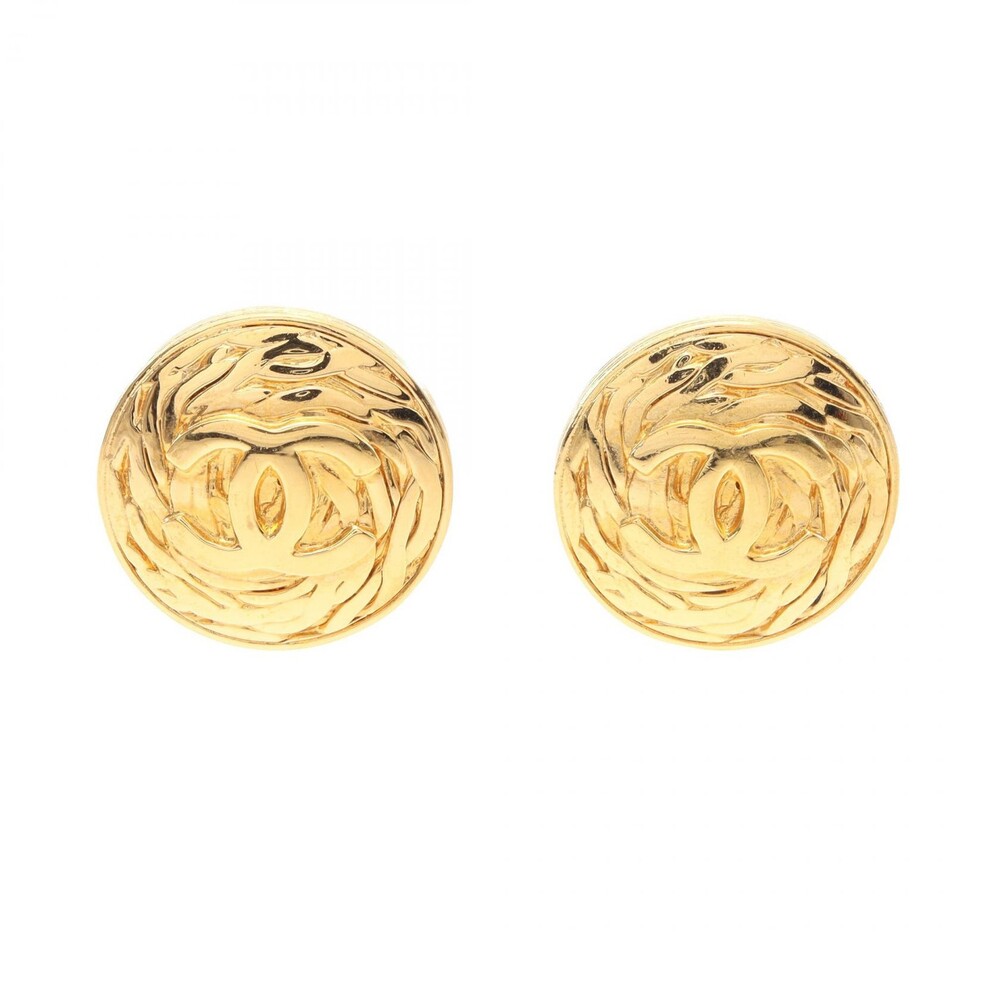 Chanel Coco Mark Earring Gold Plated #272732C76B